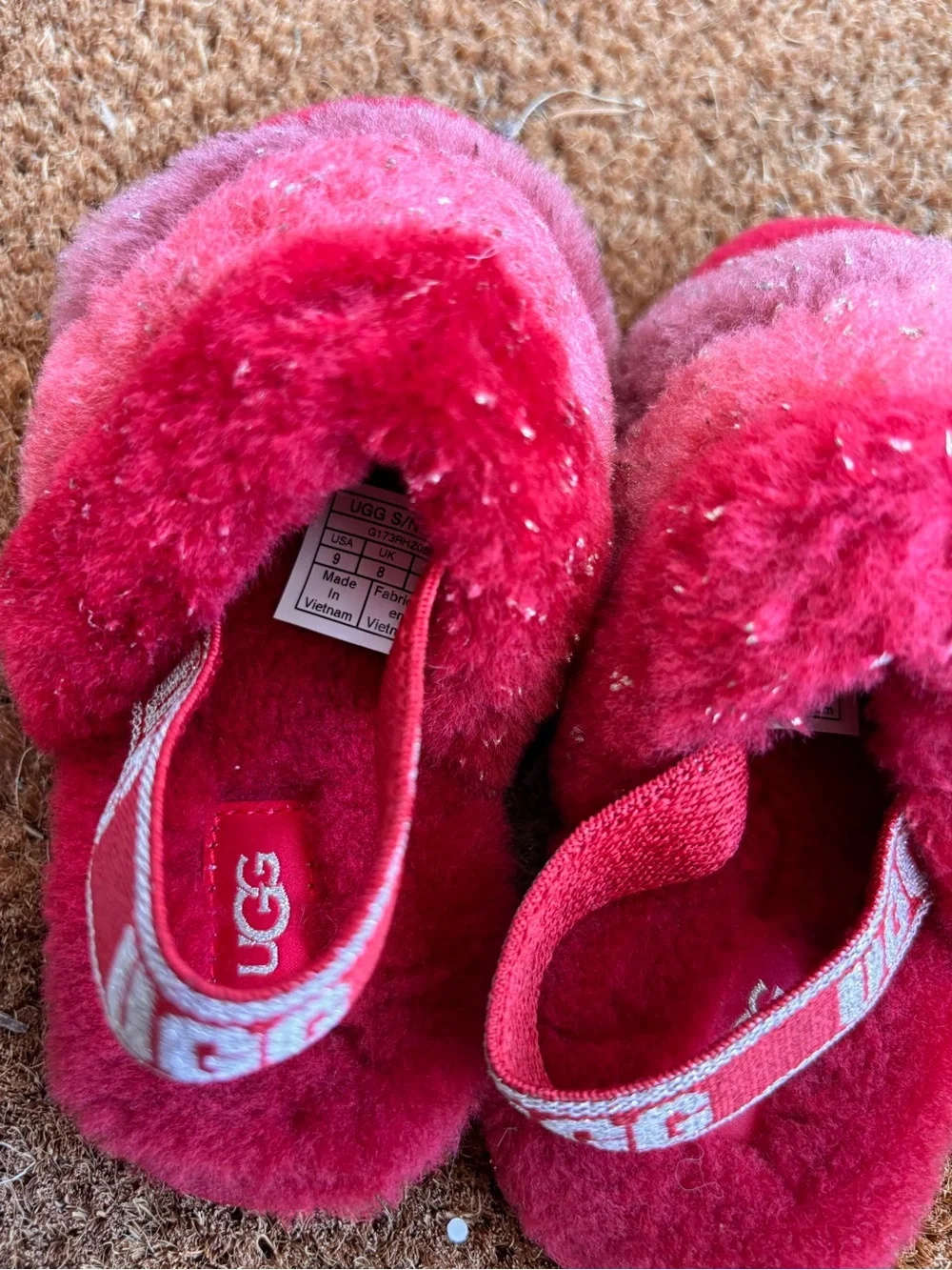 Ugg Fluff Yeah Metallic Sparkle slippers